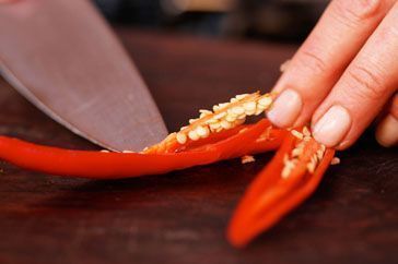 como cortar pimentões: passo 1