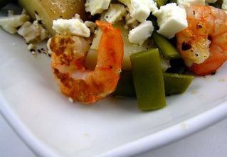 Salada de feijão de Santarém com camarão