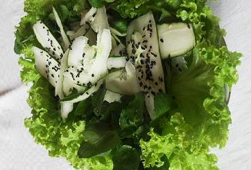 Salada com pepino Japonês