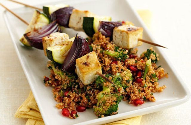 Espetos de Tofu e vegetais