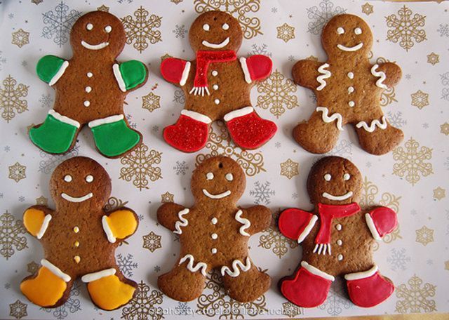 Bonequinhos para o Natal, biscoitos de gengibre.