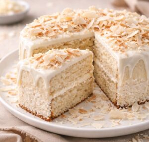 Bolo de Coco com Chocolate Branco para o Ano Novo